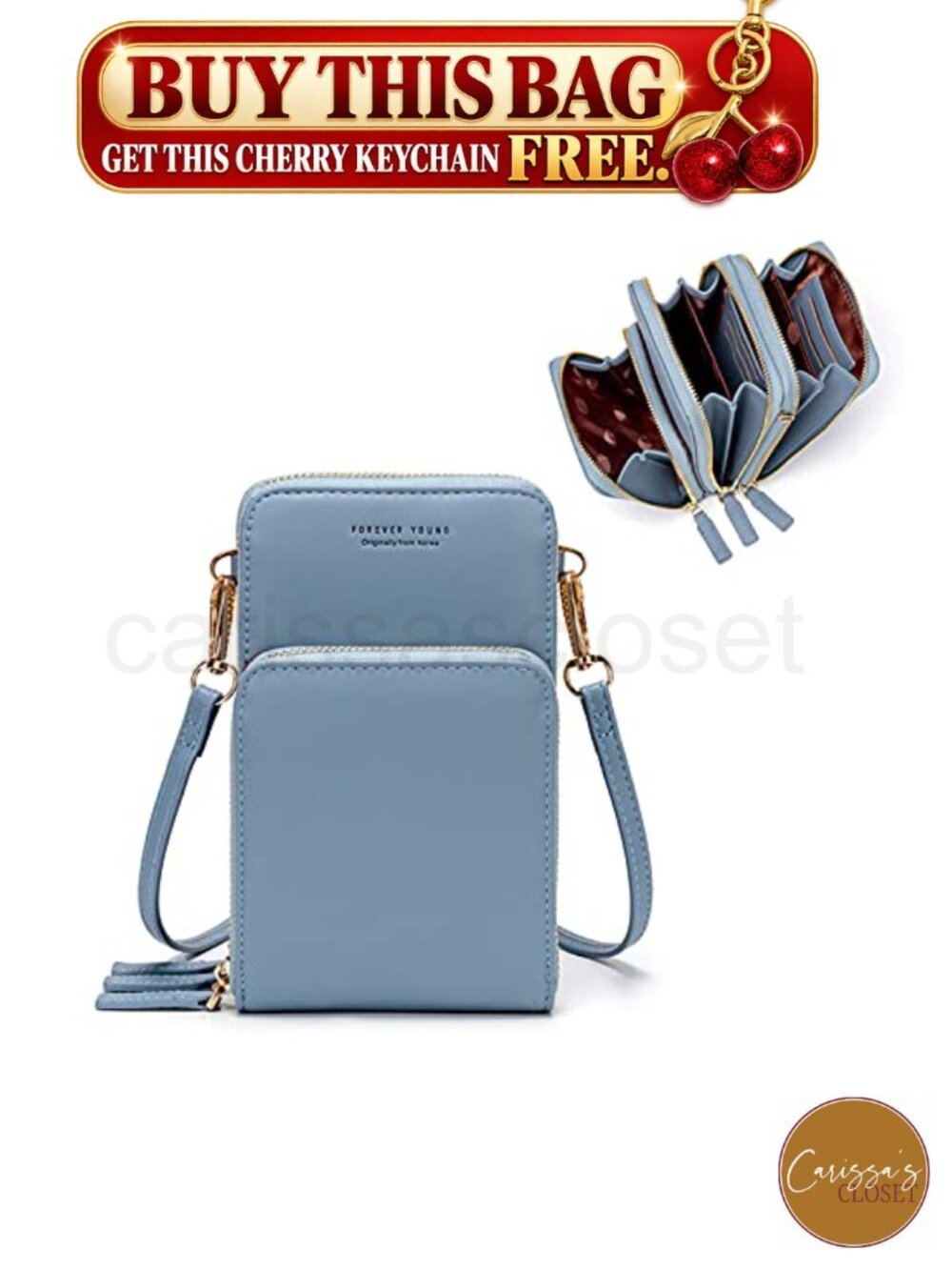 ✨myfriday Small Cell Phone Crossbody Bag Multi-pocket & 6 Card Slots